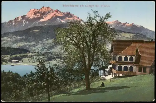 Ansichtskarte Luzern Lucerna Dietschiberg bei Luzern mit Pilatus 1913