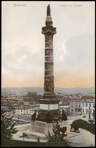 Postkaart Brüssel Bruxelles Colonne du Congrès, Stadt Panorama 1910
