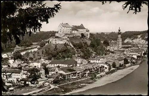 Ansichtskarte Burghausen a.d.S. Panorama-Ansicht 1956