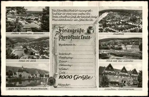 Ansichtskarte Bad Karlshafen Mehrbildkarte für schreibfaule Leute 1950