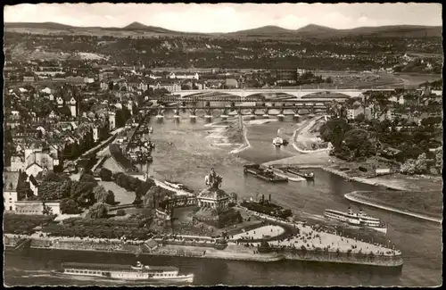 Ansichtskarte Koblenz Deutsches Eck - Luftbild 1956