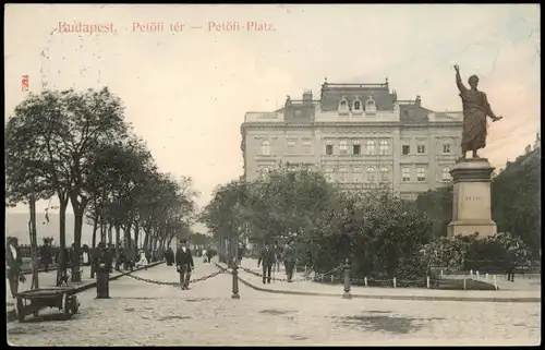 Postcard Budapest Petöfi tér Petöfiplatz 1913