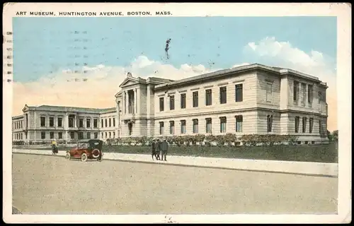 Postcard Boston ART MUSEUM, HUNTINGTON AVENUE, 1930