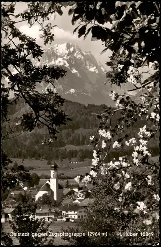 Ansichtskarte Ohlstadt Blick auf die Stadt - Baumblüte 1961
