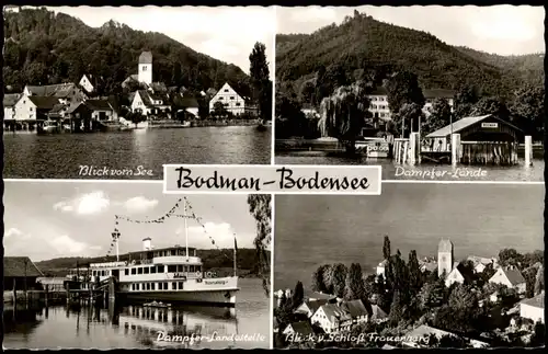 Ansichtskarte Bodman-Ludwigshafen Dampfer, Anleger, Luftbild 1969