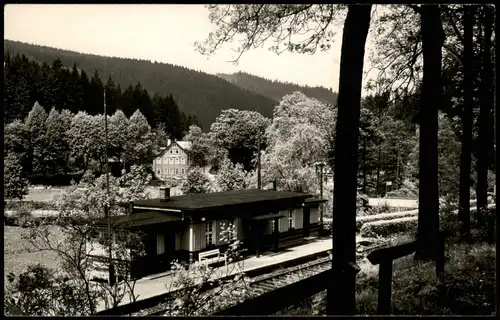 Ansichtskarte Meuselbach-Schwarzmühle Bahnhof 1962