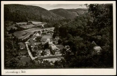 Ansichtskarte Schwarzburg Blick auf die Stadt 1951  gel. Sonderstempel