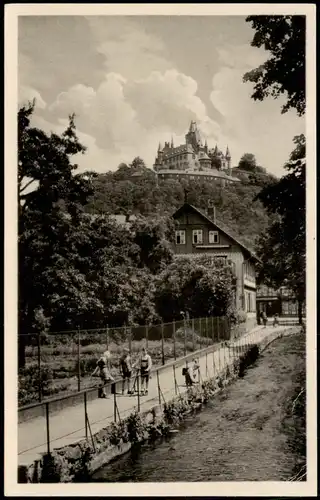 Ansichtskarte Wernigerode An der Flutrinne; spielende Kinder 1955