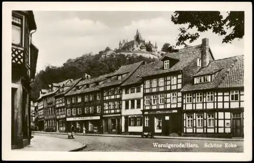 Ansichtskarte Wernigerode Straßen Partie Schöne Ecke 1953
