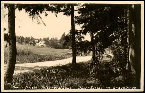 .Sachsen Sommerfrische Altes Forsthaus Ober-Nassau im Erzgebirge 1960