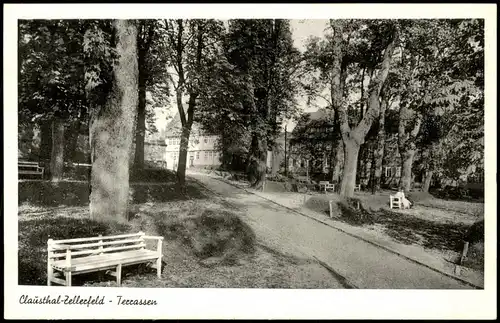 Ansichtskarte Clausthal-Zellerfeld Terrassen, Anlagen - Bank 1961