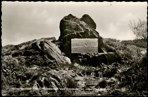 Witzenhausen Hoher Meissner 750 m. Gedenkstein Freideutschen Jugendtag   1964