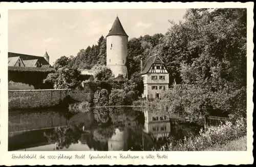 Ansichtskarte Dinkelsbühl Weiher und Turm 1953