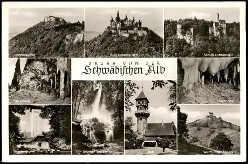 Ansichtskarte .Baden-Württemberg Burgen, Höhlen Schwäbische Alm 1964