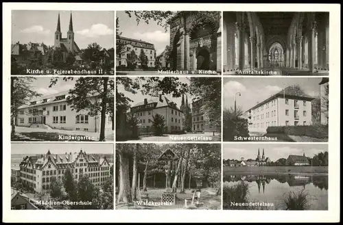 Ansichtskarte Neuendettelsau MB: Mutterhaus, Kindergarten, Schwesternhaus 1958