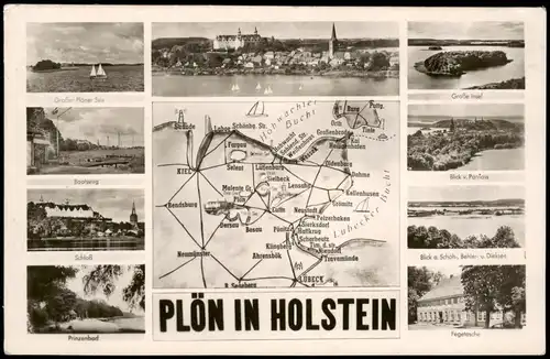 Ansichtskarte Plön Stadtteilansichten - Landkarte 1961