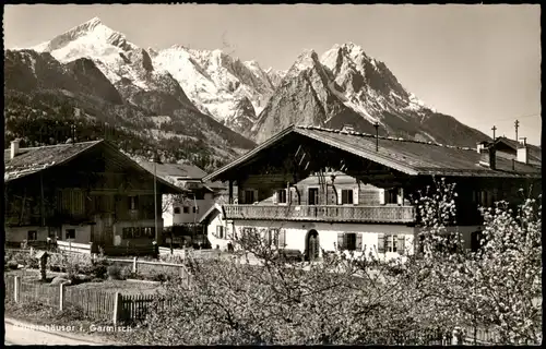 Ansichtskarte Garmisch-Partenkirchen Bauernhäuser 1955