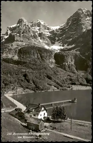 Ansichtskarte Klöntalersee Restaurant Rhodannenberg am Klöntalersee 1960