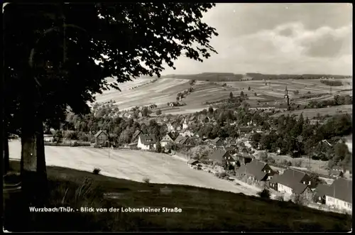 Ansichtskarte Wurzbach Blick von der Lobensteiner Straße 1968