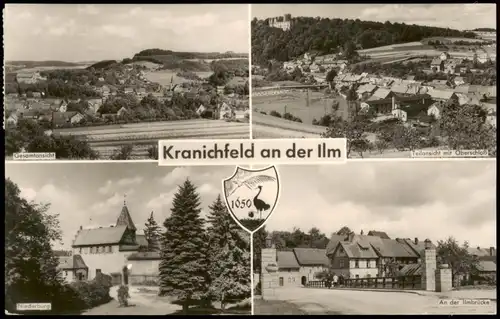 Kranichfeld DDR Mehrbildkarte u.a. mit Niederburg und Ilmbrücke 1967/1966