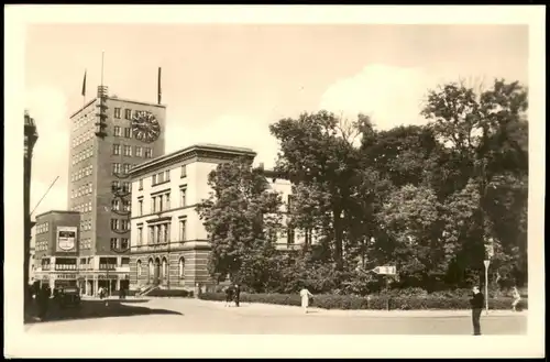 Ansichtskarte Gera Hochhaus und Amtsgericht 1953