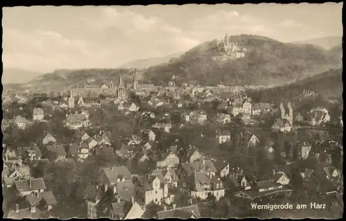 Ansichtskarte Wernigerode Panorama-Ansicht DDR AK 1961