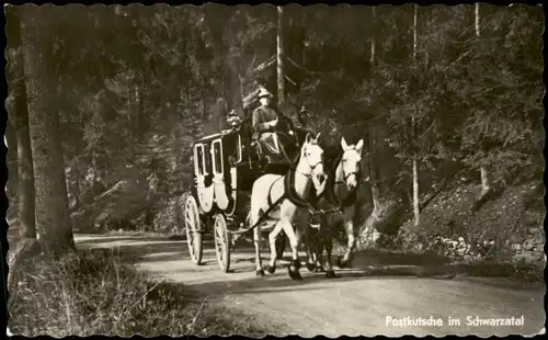 Ansichtskarte .Thüringen Postkutsche im Schwarzatal 1957