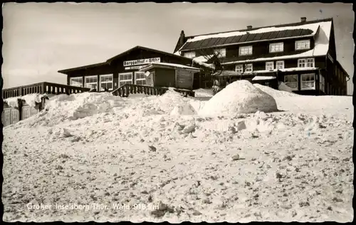 Brotterode Großer Inselberg (Thüringer Wald) Berggasthaus im Winter 1959