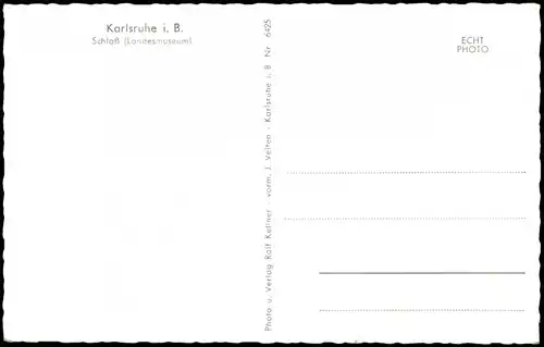 Ansichtskarte Karlsruhe Schloß (Landesmuseum) 1959