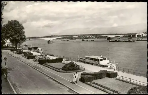 Ansichtskarte Köln Rheinpromenade - Schiff 1955