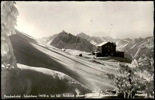 Ansichtskarte Igls Patscherkofel, Schutzhaus im Winter Fotokarte 1952