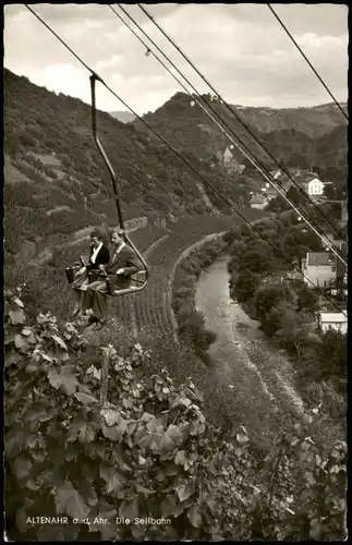 Ansichtskarte Altenahr Sessellift über den Weinbergen - Stadt 1958