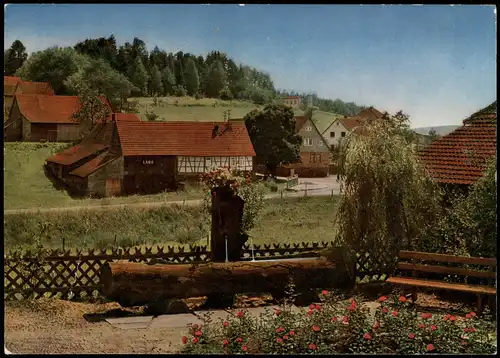 Ansichtskarte Gras-Ellenbach Häuser Partie Am Dorfbrunnen 1970