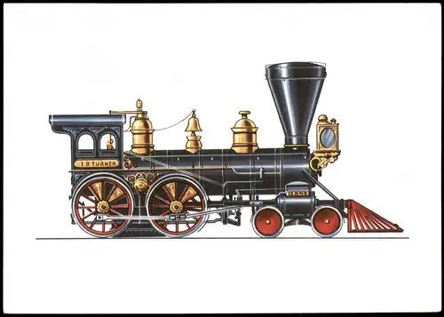 Lokomotive der Chicago-Western-Bahn (1867) Zeichnung Swoboda 1973