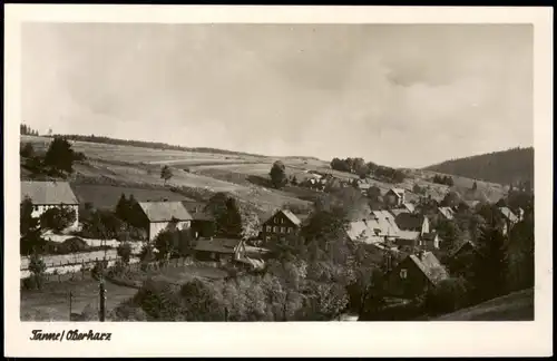 Ansichtskarte Tanne (Harz) Panorama-Anischt; Ort im Oberharz 1954