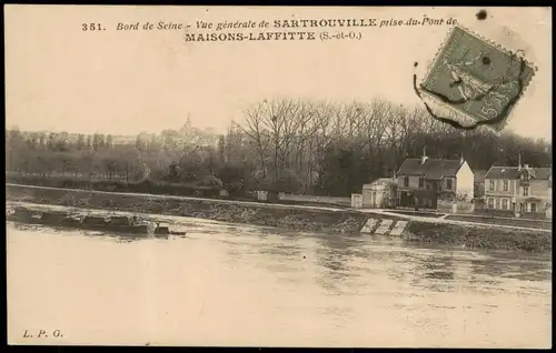 Sartrouville Bord de Seine Vue générale prise du Pont de Maisons-Laffitte 1910