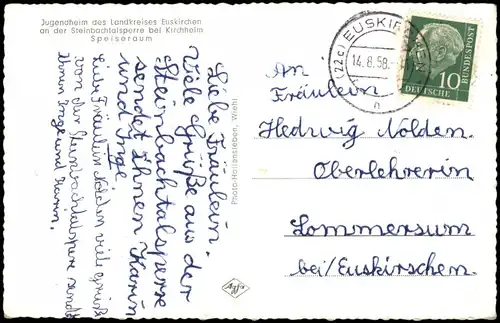 Ansichtskarte Kirchheim-Euskirchen Speisesaal - Jugendherberge 1958