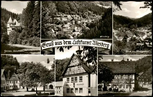 Ansichtskarte Wirsberg (Oberfranken) Goldene Adlerhütte, Tal, Markt 1955