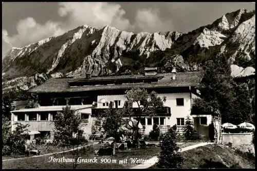 Partenkirchen-Garmisch-Partenkirchen Forsthaus Graseck mit Wetterstein 1965