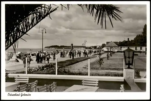 Ansichtskarte Grömitz (Holstein) Strandpromenade 1954  Stempel