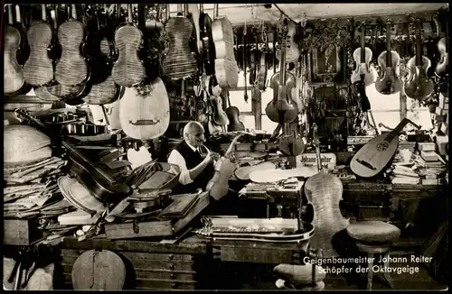 Mittenwald Geigenbaumeister Johann Reiter Schöpfer der Oktavgeige 1968