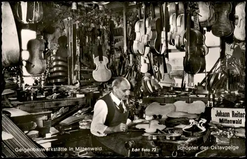 Mittenwald Geigenbaumeister Johann Reiter Geigenbaumwerstätte 1968