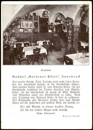 Innsbruck Gasthof „Goldener Adler“ Herzog Friedrich Straße 1928
