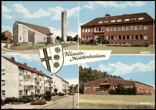 Ansichtskarte Rumeln-Kaldenhausen-Duisburg Kirche, Reithalle, Am Bahnhof 1968