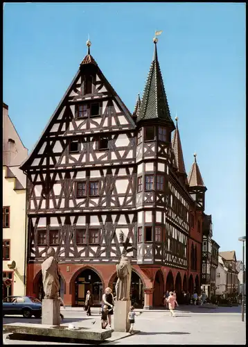 Ansichtskarte Fulda Partie am Rathaus - belebt 1980