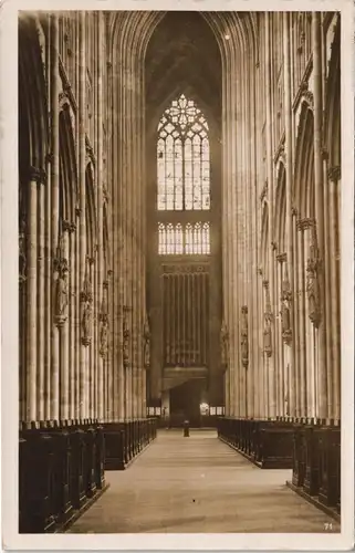 Ansichtskarte Köln Kölner Dom - Innenansicht 1928