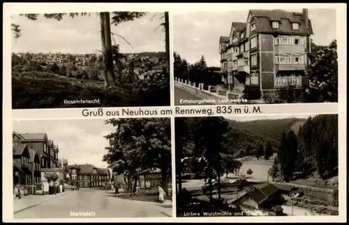 Ansichtskarte Neuhaus am Rennweg Erholungsheim Leunawerke, Totale 1955