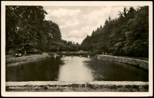 Ansichtskarte Friedrichsbrunn Schwimmbad 1954