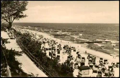 Ansichtskarte Koserow Usedom Strand, Sanitätsstation 1959