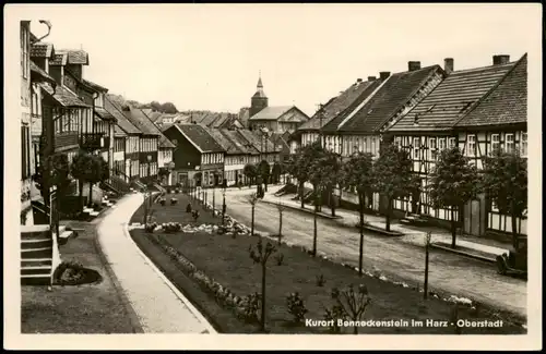 Ansichtskarte Benneckenstein Strassen Ansicht in der Oberstadt 1953